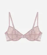 Soutien sin copa y con aro, confeccionado en laise floral color rosa viejo, con breteles finos ajustables.