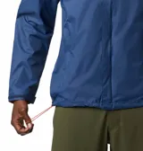 Campera impermeable Columbia Watertight II color azul eléctrico, con capucha ajustable, cierre frontal con cremallera, bolsillos laterales con cremallera, puños ajustables con velcro y dobladillo ajustable con cordón.
