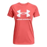 Remera deportiva Under Armour color fucsia con logo blanco estampado en el frente.