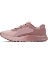 Championes Under Armour Charged Bandit Trail 3 para mujer, diseñados para trail running. Color verde con detalles en blanco y naranja.