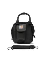 Bolso bandolera Carhartt WIP modelo Essential, color negro, con logo bordado en la parte delantera, correa ajustable para el hombro, asa de mano y cierre con cremallera.