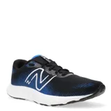 Championes New Balance 420 de hombre, color negro con detalles en azul y logo "N" en blanco.