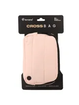 Riñonera unisex de tela acolchada color verde militar, con compartimento principal y bolsillo frontal con cierre, y correa ajustable negra.