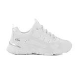 Championes Skechers BOBS Sport Bamina - Star Strikez, color blanco con detalles plateados. Capellada de malla y cuero sintético perforado, con cordones y plantilla Skechers Memory Foam.