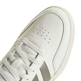 Championes Adidas Breaknet 3.0 blancos con detalles plateados, de estilo clásico inspirado en el tenis.