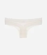 Bombacha bikini hilo de encaje floral color verde agua.