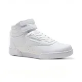 Zapatillas deportivas de caña alta color blanco, con cordones y doble tira con velcro en el tobillo.
