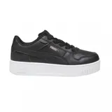 Zapatillas urbanas Puma Runtamed Platform, color negro con detalles en dorado y suela blanca con plataforma.