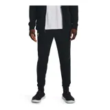 Pantalón de jogging Under Armour Rival Terry para hombre, color azul marino, con logo bordado en blanco en la pierna izquierda y cordón de ajuste blanco en la cintura.