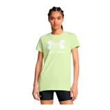 Remera deportiva Under Armour color fucsia con logo blanco estampado en el frente.