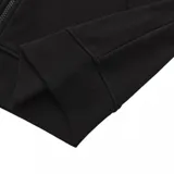 Campera con capucha Hurley negra con cierre frontal, bolsillos tipo canguro y logo estampado en el pecho.
