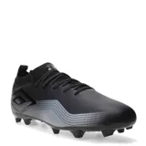 Championes de fútbol Umbro Vibe HG negros, con detalles en gris y el logo de la marca en el lateral.