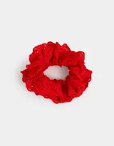 Maxi scrunchie de broderie color rojo.