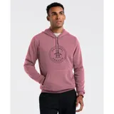 Buzo hoodie color rosa con logo de Original Penguin estampado al frente.