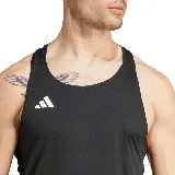 Musculosa deportiva negra con logo Adidas blanco en el pecho.