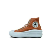 Zapatillas Converse Chuck Taylor All Star Move Hi de caña alta, color arcilla curativa con plataforma blanca y cordones blancos.