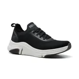 Championes deportivos Skechers Bobs Sport Sparrow Flex, color negro con cordones elásticos y plantilla Memory Foam.
