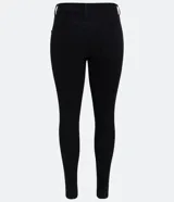 Pantalón skinny de sarga color negro, tiro alto y corte ajustado. Confeccionado en algodón con elastano.