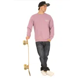 Buzo de cuello redondo color burdeos con logo estampado en el pecho.