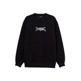 Buzo negro de algodón y poliéster con cuello redondo, puños y cintura acanalados. Estampado pequeño en el centro del pecho con el logo de la marca Insane en color blanco con tipografía gótica.