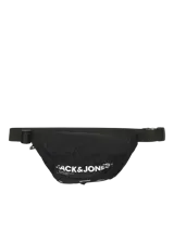 Riñonera negra Jack & Jones con correa regulable y cierre con cremallera.