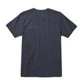 Remera azul de manga corta con bolsillo en el pecho y costuras reforzadas en los hombros.