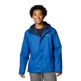 Campera impermeable Columbia Watertight II para hombre, color negro, con capucha ajustable, costuras selladas, bolsillos con cremallera y forro de malla transpirable.