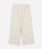 Pantalón de sastrería wide leg color beige, confeccionado en viscosa certificada y lino. Tiene elástico en la espalda para mejor ajuste.