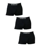 Pack de tres boxers de lino color negro con cintura elástica con logo de la marca en blanco.