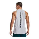 Musculosa deportiva Under Armour Zone color celeste con logo blanco en el pecho.