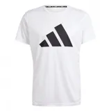 Remera de running Adidas, color blanco con logo de la marca en negro.