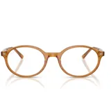 Armazón para lentes Ray Ban modelo 5429/51, color marrón translúcido, de acetato, con forma redonda.