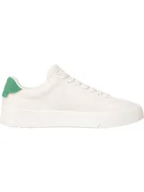 Zapatillas bajas Tommy Hilfiger color blanco con detalle verde en el talón y logo de la marca en el lateral. Confeccionadas en piel y poliuretano, con forro de poliéster y suela de goma.