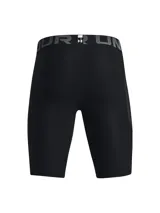 Calza corta de compresión Under Armour HeatGear color gris con cintura elástica con logo.