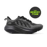 Championes deportivos American Sport Robbie, color negro con detalles en blanco y suela gruesa. Capellada con diseño geométrico y cordones negros.