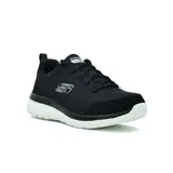 Championes Skechers Bountiful negros con capellada de malla, cordones y plantilla Memory Foam.