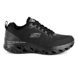 Championes Skechers Glide Step Sport, color negro, con capellada de malla transpirable y detalles sintéticos. Cuenta con plantilla Air Cooled Memory Foam y suela Glide Step para mayor amortiguación y confort.