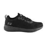 Zapatillas deportivas Skechers Squad de color negro, con cordones, capellada de tejido de punto y plantilla Skechers Memory Foam.