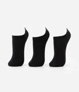 Kit de tres pares de medias deportivas invisibles Lupo, confeccionadas en algodón sostenible, con logo en la parte superior.