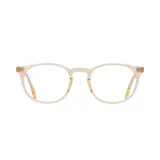 Lentes de eco acetato color crema, de forma redonda.