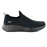 Championes Skechers Vapor Foam Covert negros, sin cordones, con capellada de malla técnica Stretch Fit, media suela Vapor Lite y plantilla Air-Cooled Memory Foam.
