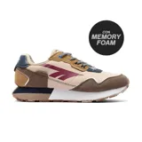 Championes Hi-Tec Blair de estilo casual, con capellada en tonos beige, marrón y azul, con detalles en burdeos. Suela de goma con tecnología de amortiguación y plantilla con memory foam.