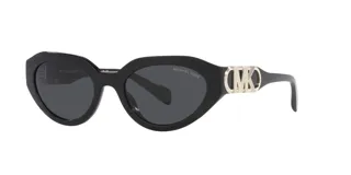 Lentes de sol Michael Kors modelo 2192, color negro con detalles plateados en las patillas y lentes grises.