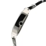 Reloj Casio modelo LTP1165A-4CDF para mujer, con caja rectangular plateada y esfera rosa.