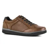 Zapato casual de cuero color marrón, con detalles de diseño y suela de goma para mayor comodidad.