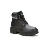 Bota Caterpillar Colorado Max de cuero negro, con cordones y plataforma de 6 cm.