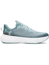 Championes Under Armour Infinite para hombre, color celeste con detalles en negro y suela blanca.