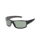 Lentes de sol MDQ Queñi con montura rectangular negra y lentes grises.