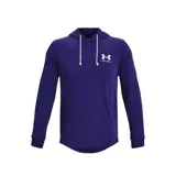 Buzo Under Armour Rival Terry de hombre, color gris jaspeado, con capucha y cordones ajustables. Logo de la marca estampado en el pecho.