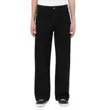 Pantalón negro de corte recto, con bolsillos laterales y traseros.